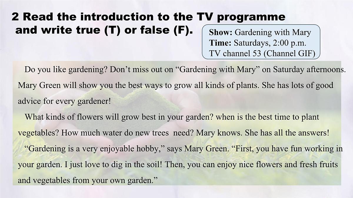 Unit 8 Lesson 2 Gardening with Mary.课件 英语冀教版(2024)七年级下册第4页