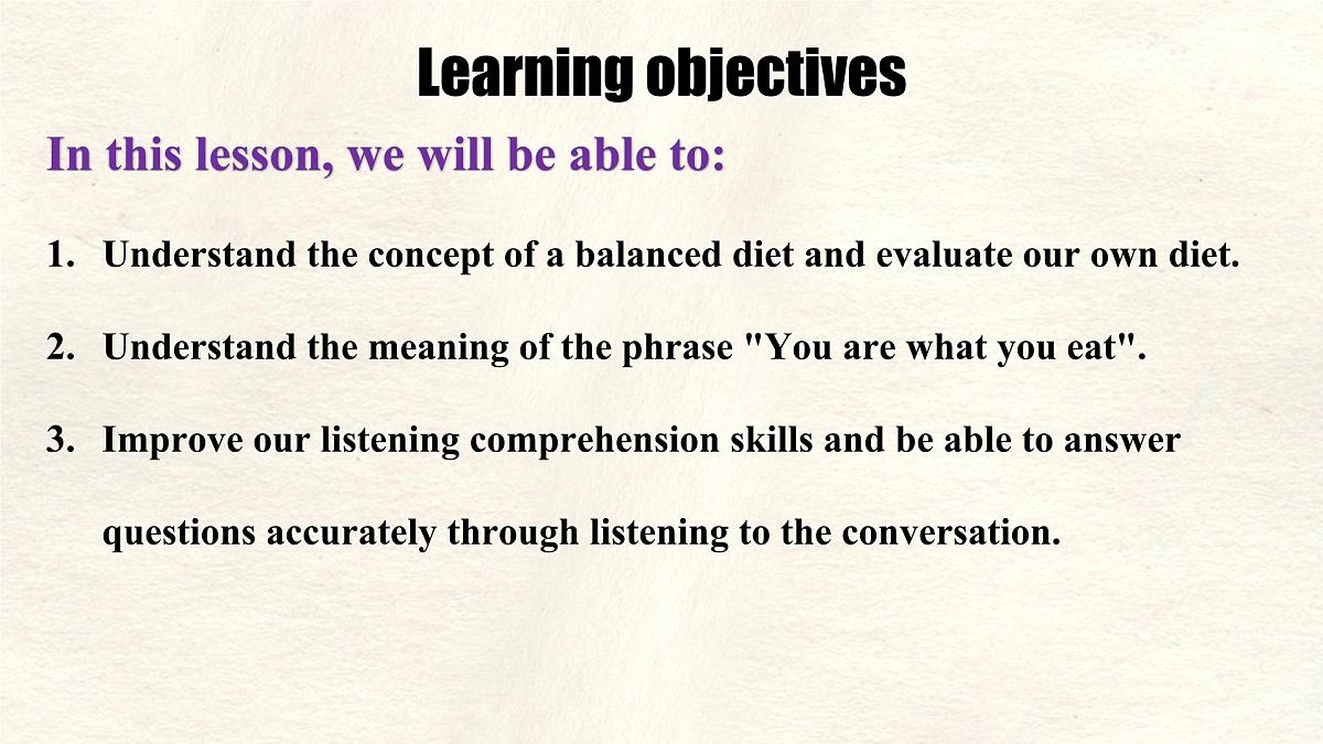 Unit 7 Lesson 1 You are what you eat!课件 英语冀教版(2024)七年级下册第2页