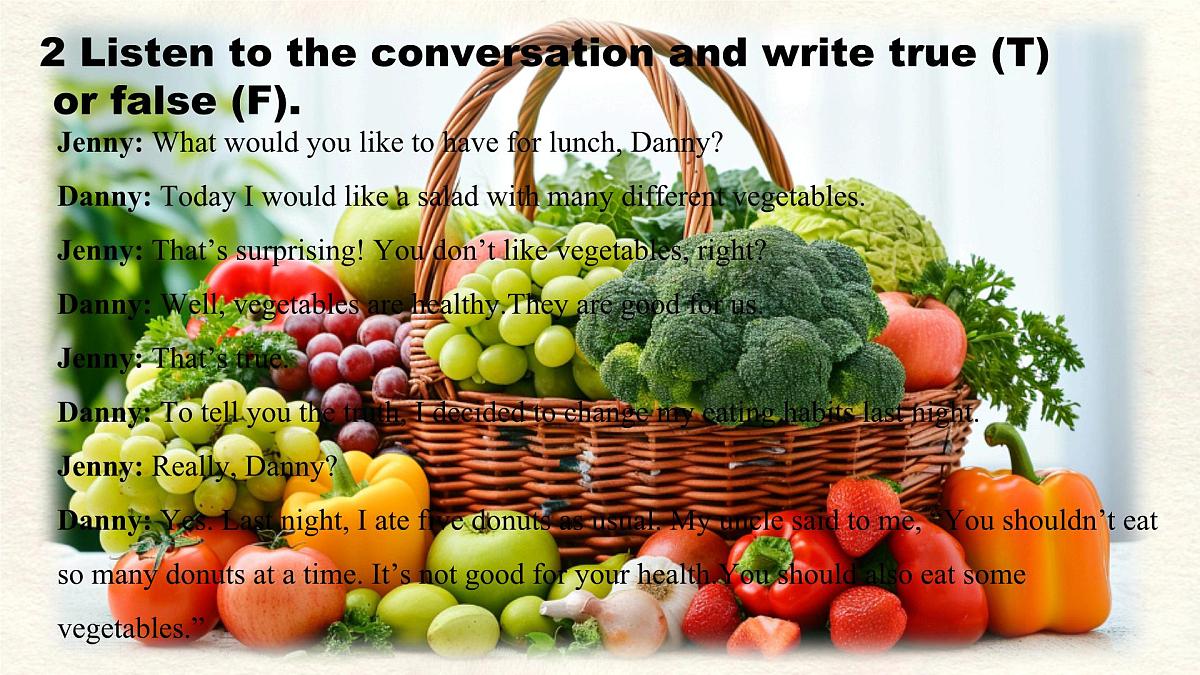 Unit 7 Lesson 1 You are what you eat!课件 英语冀教版(2024)七年级下册第5页