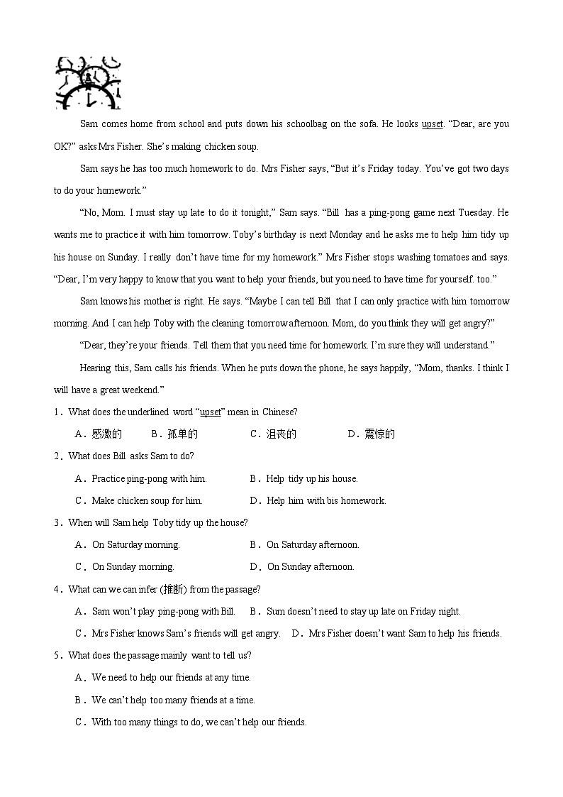 Unit 7 Outdoor fun 单元话题阅读理解练习(原卷版)第3页