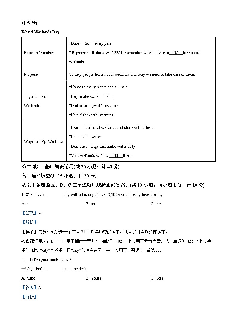 2025年四川省成都市彭州市中考二模英语试题(解析版)第3页