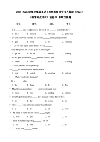 （期末考点培优）专题01 单项选择题卷-2024-2025学年七年级英语下册期末复习考点培优专项人教版（2024）（含答案解析）
