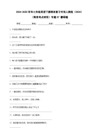 （期末考点培优）专题07 翻译题卷-2024-2025学年七年级英语下册期末复习考点培优专项人教版（2024）（含答案解析）