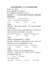 云南省昭通市昭阳区2025年中考模拟英语试题（解析版）