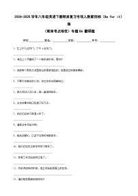 (期末考点培优)专题06 翻译题卷-2024-2025学年八年级英语下册期末复习考点培优专项人教新目标(Go for it)版(含答案解析)