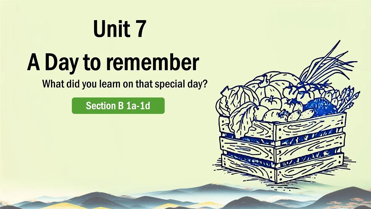 Unit 7 A Day to Remember Section B 1a-1d 课件 2024-2025学年英语人教版7年级下册第1页