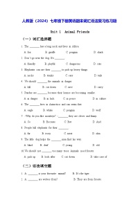 人教版(2024)七年级下册英语期末词汇语法复习练习题(含答案解析)