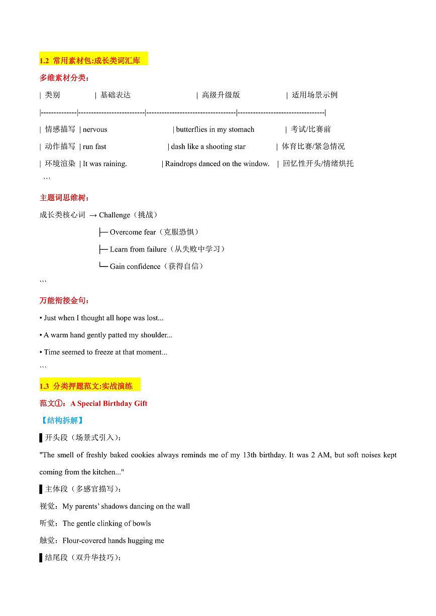 01 个人经历类作文-2025年中考英语考前冲刺作文必背(模板、素材、分类押题范文)(通用版)(解析版)第2页