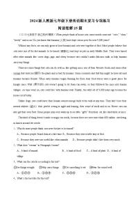 2024版人教版七年级下册英语期末复习专项复习阅读理解练习含答案