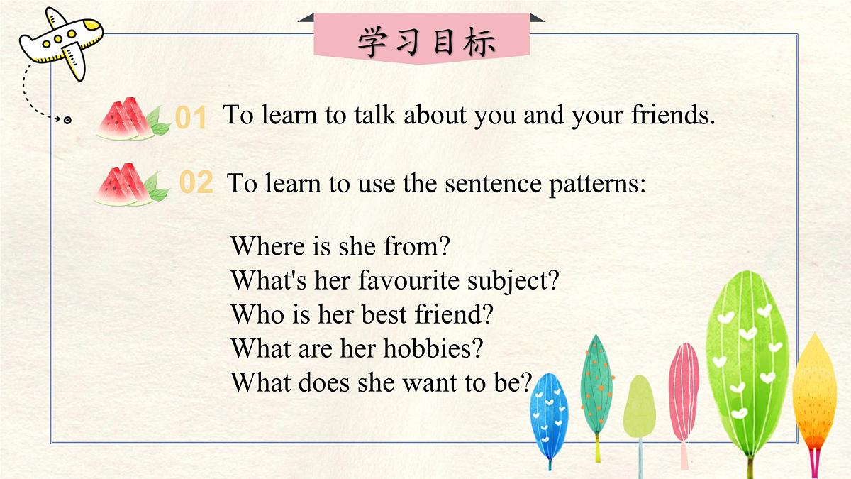 冀教版英语(2024) 七年级上册 Unit 3 All about me Lesson 5 About-me card 课件第2页