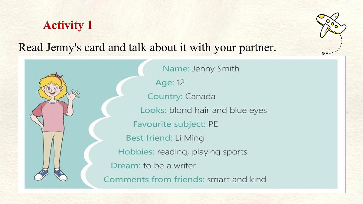 冀教版英语(2024) 七年级上册 Unit 3 All about me Lesson 5 About-me card 课件第3页