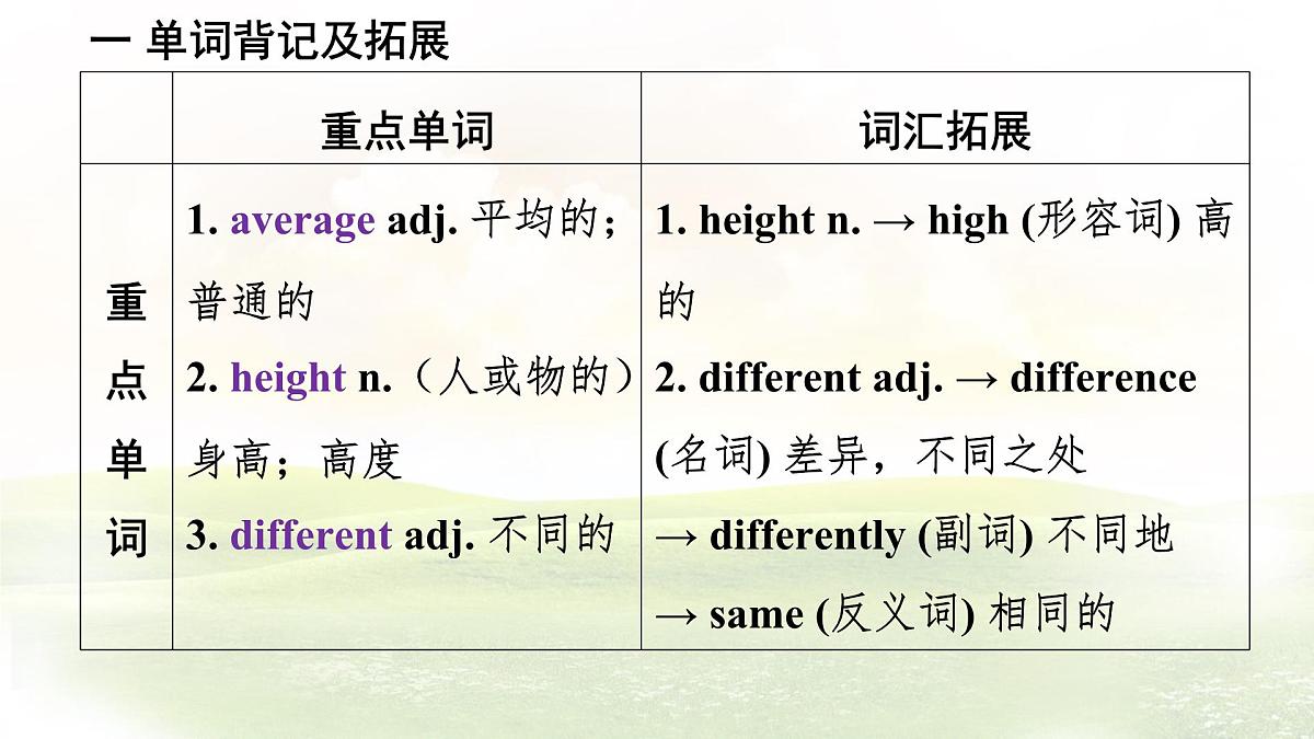 冀教版英语(2024) 七年级上册 Unit 3 Lesson 3 We all look different! 知识梳理课件 英语第3页
