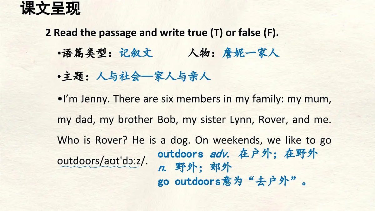 冀教版英语(2024) 七年级上册 Unit 4 Lesson 2 A family picnic课件 英语第4页