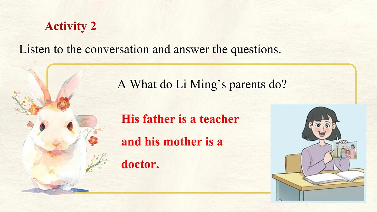 冀教版英语(2024) 七年级上册 Unit 4 My family Lesson 1 My family photo 课件第7页