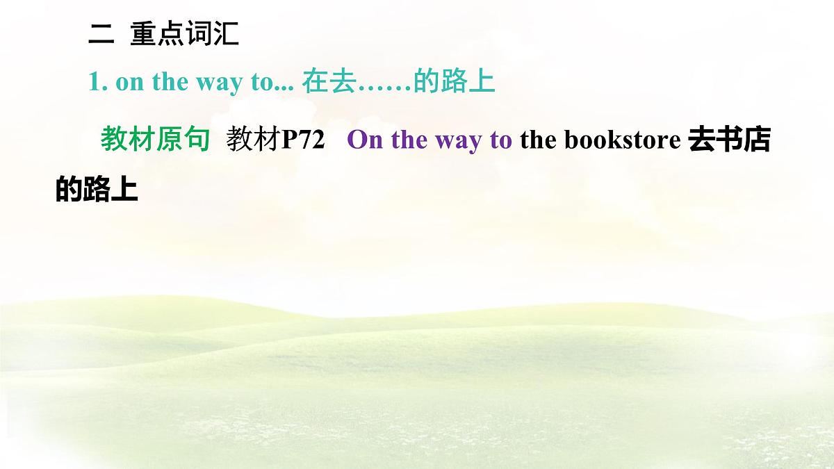 冀教版英语(2024) 七年级上册 Unit 6 Lesson 1 On the way to the bookstore知识梳理课件第6页