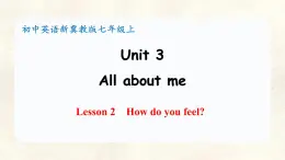 冀教版英語（2024） 七年級上冊 Unit 3 All about me Lesson 2 How do you feel 課件