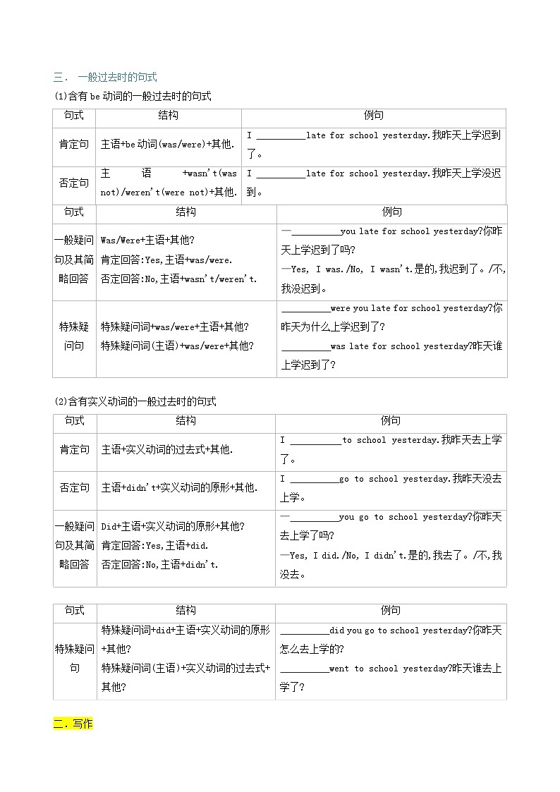 译林版2025年七年级英语下学期期末总复习(知识梳理)考点清单02Unit5-8重点语法,书面表达归纳(学生版)第2页