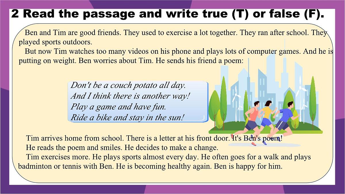 Unit 7 Ways to be healthy Lesson 2 Exercising more 课件 2024-2025学年冀教版英语七年级下册第5页