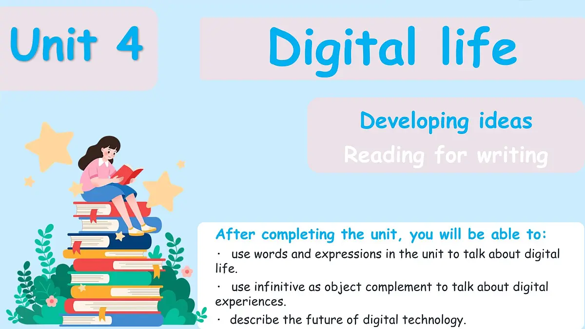 Unit 4 Digital life Developing ideas (Reading for writing)(教学课件)-初中英语外研版(2024)八年级上册第1页