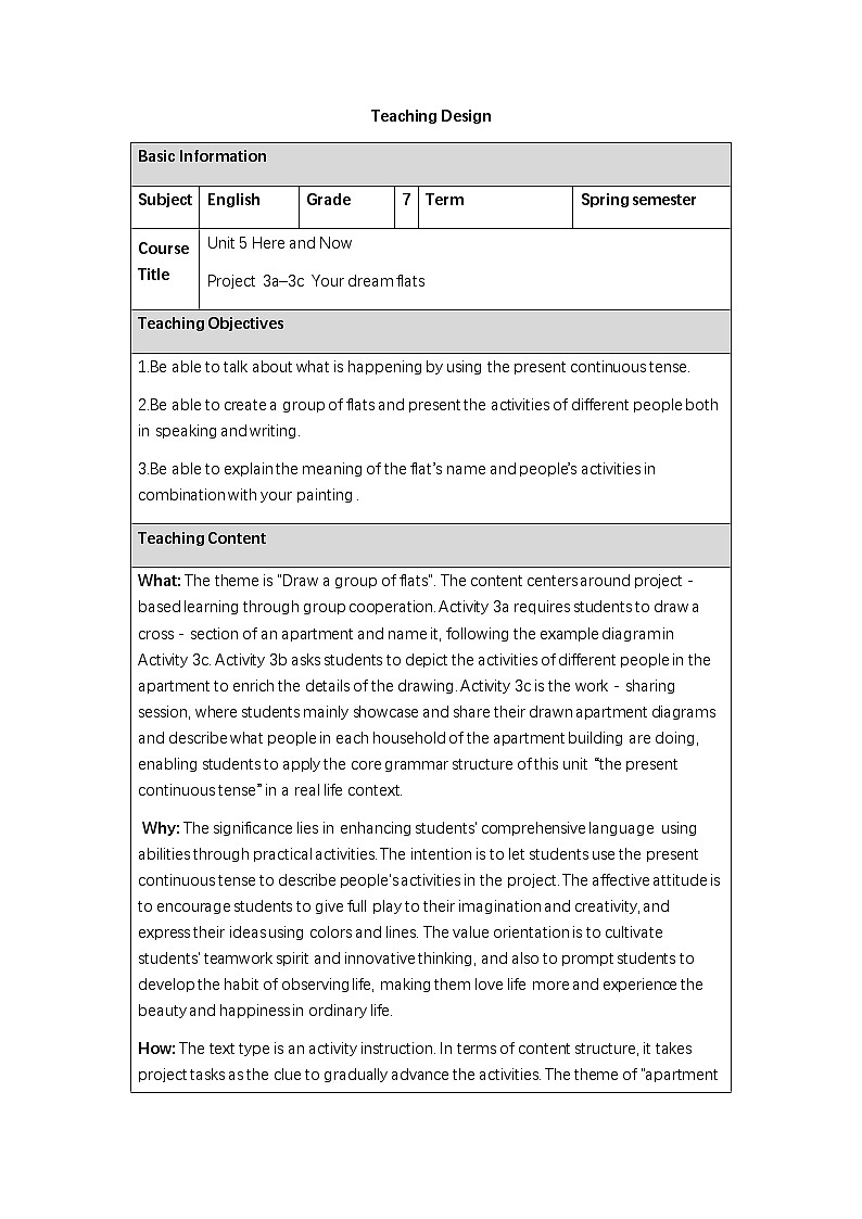 Unit 5 Here and Now Section B 3a-3c教案2024-2025学年人教版(2024)七年级英语下册第1页