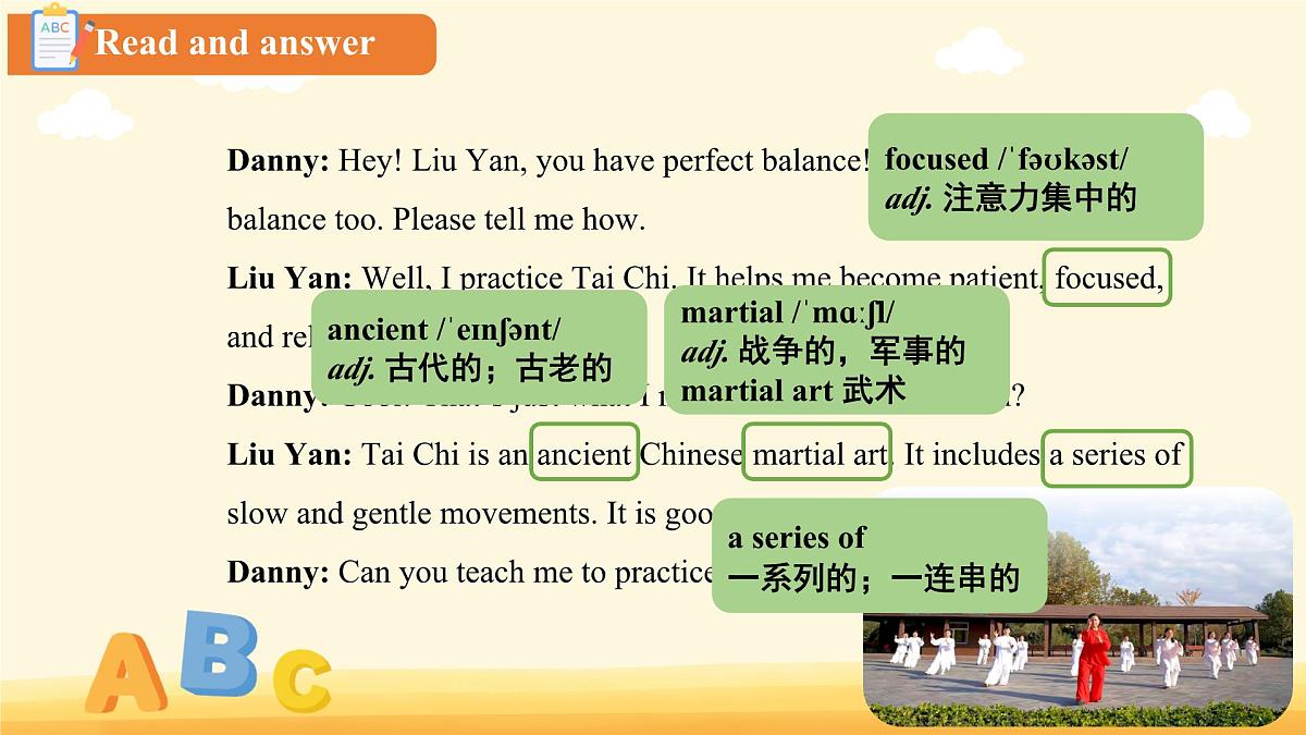 Unit 7 Ways to be healthy Lesson 6 Tai chi课件 英语冀教版(2024)七年级下册第8页