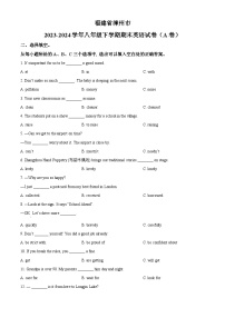 福建省漳州市2023-2024学年八年级下学期期末英语试题（含答案、无听力）