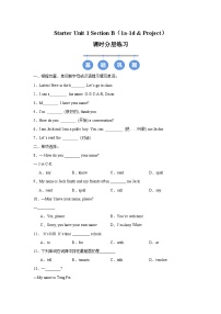 初中英语人教版（2024）七年级上册（2024）Unit 1 Hello! Section B精品课时训练