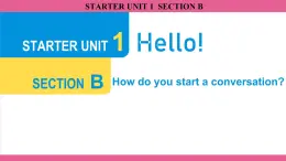2025秋人教版(2024)英語七年級上冊上課課件 Starter Unit 1 Hello！ Section B