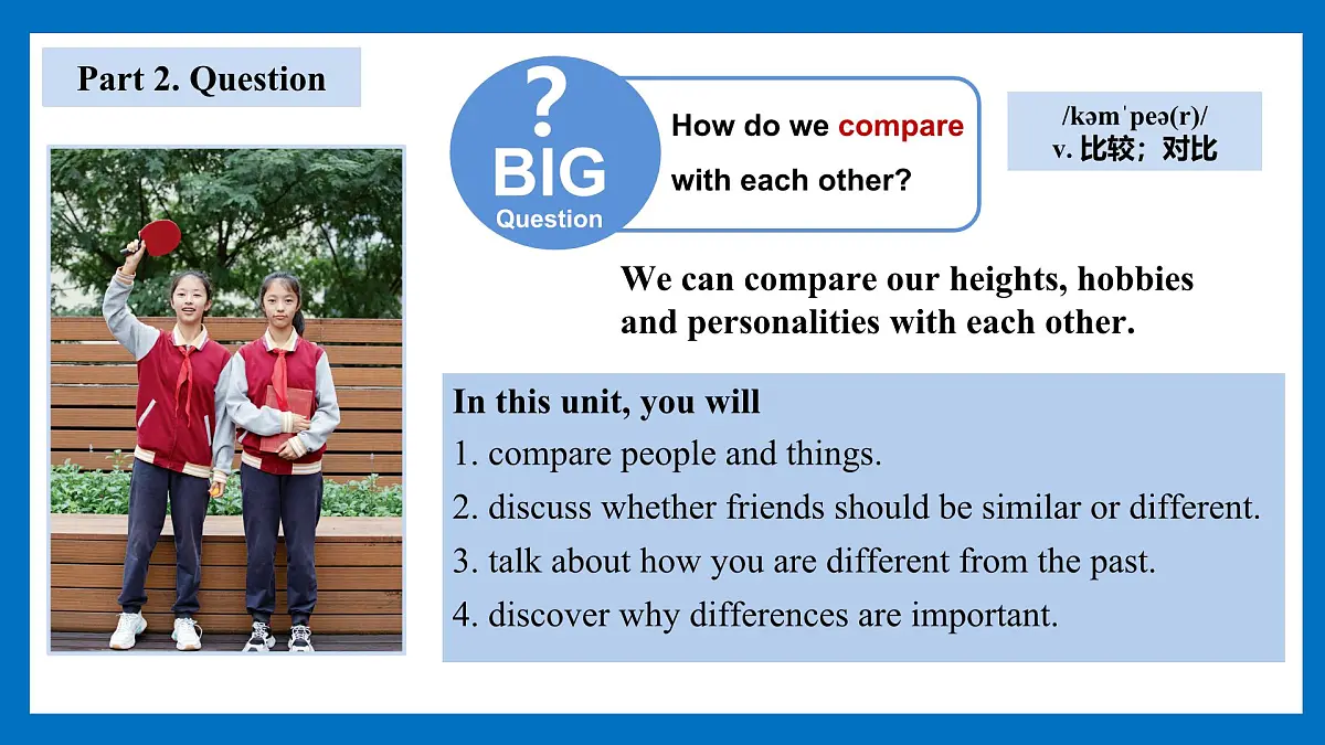 人教版2024八年级上册英语 Unit 3 Same or Different? Section A(1a-Pronunciation)课件第6页
