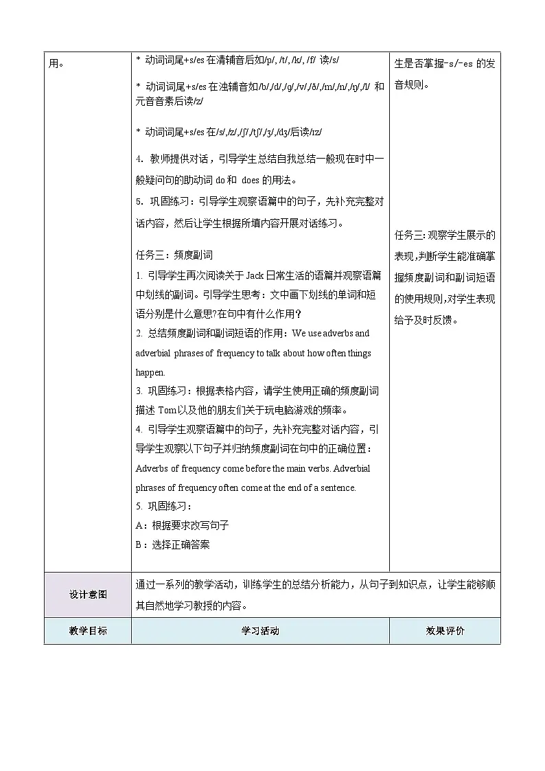 七上 Unit 2 School life 第三课时 Grammar教学设计(牛津沪教版)第3页