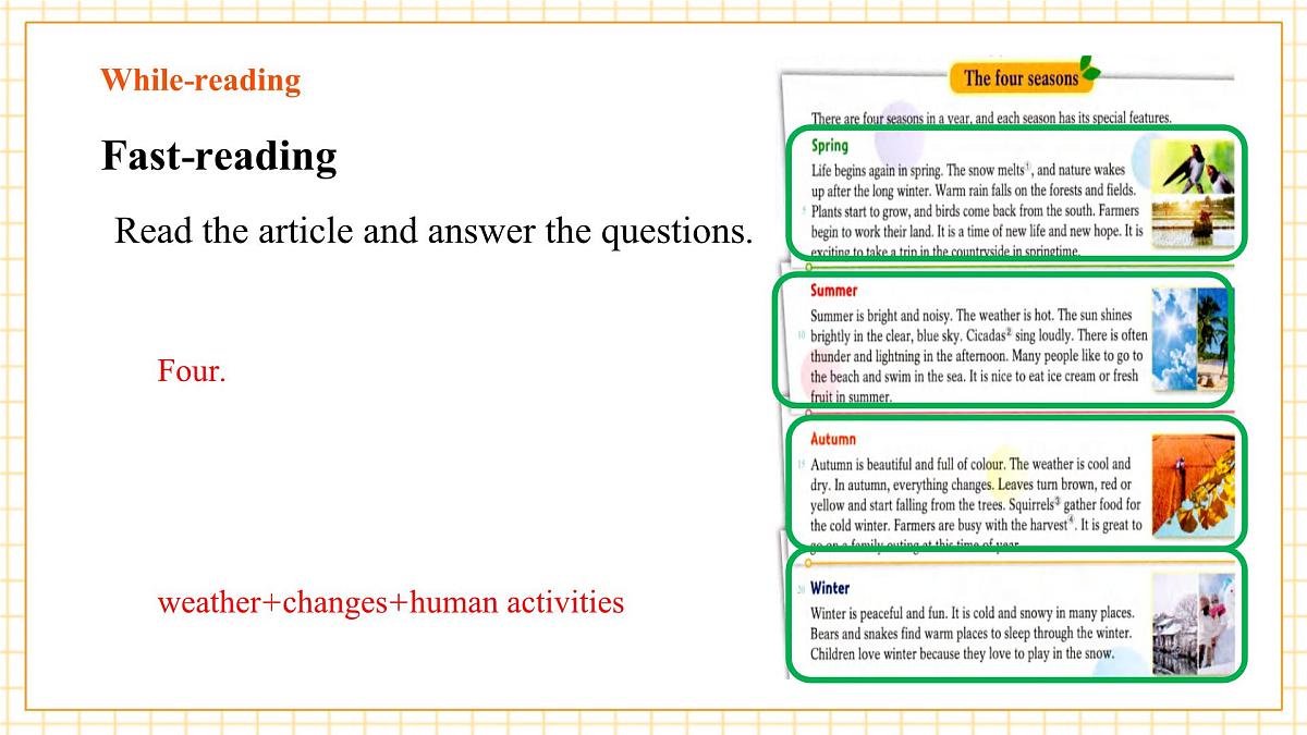 7A Unit 3 The seasons 第一课时Reading课件(沪教牛津版七上)第8页