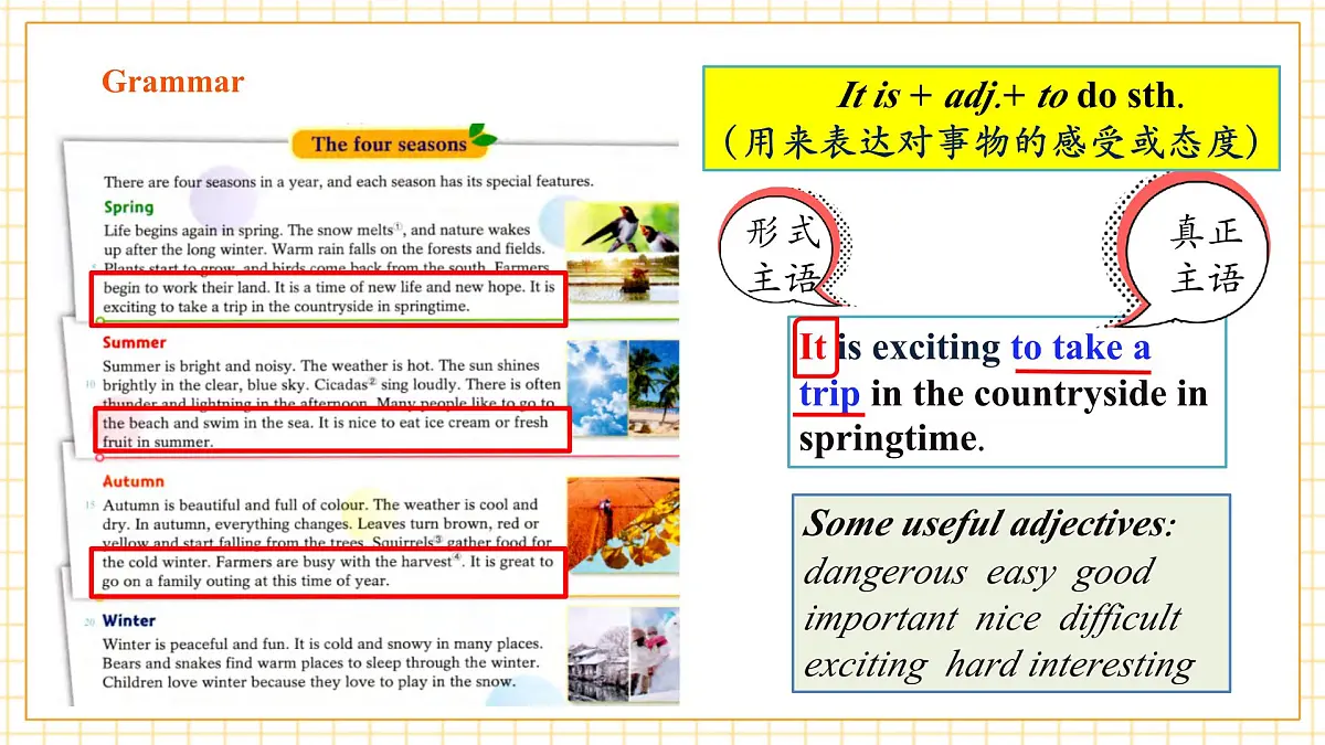 7A Unit 3 The seasons 第二课时Grammar&Listening课件第7页