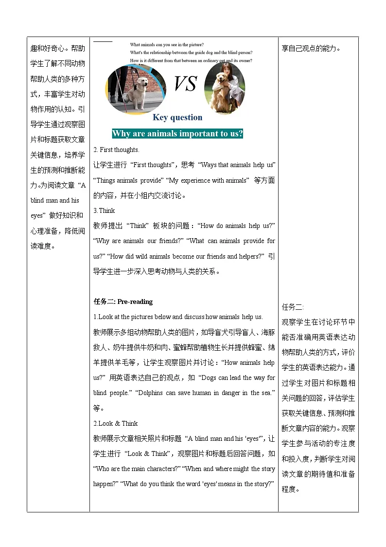 Unit 4 Our animal friends第1课时Reading教学设计第3页