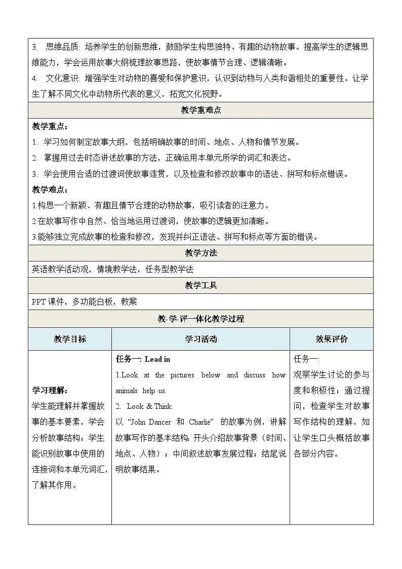 Unit 4 Our animal friends第4课时Writing教学设计第2页
