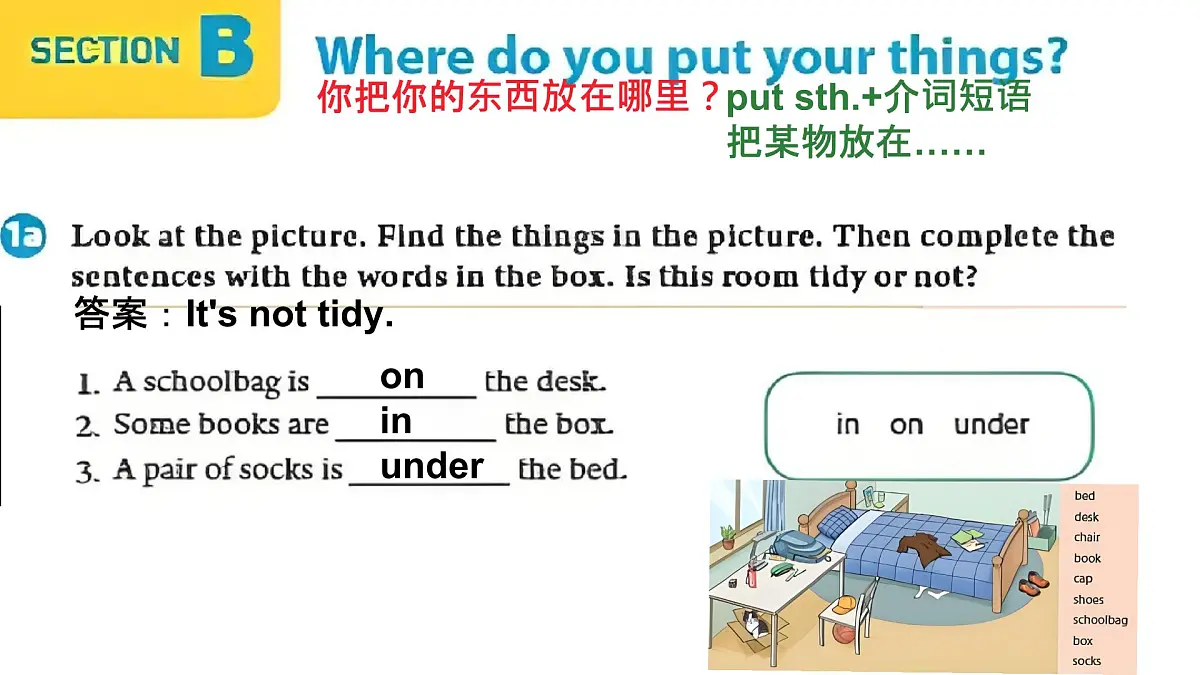 初中 英语 人教版(2024) 七年级上册Starter 预备篇 Starter Unit 2 Keep Tidy! Section B 课件第6页