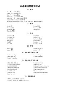 初中英语2026届中考易错知识点（共十五类）