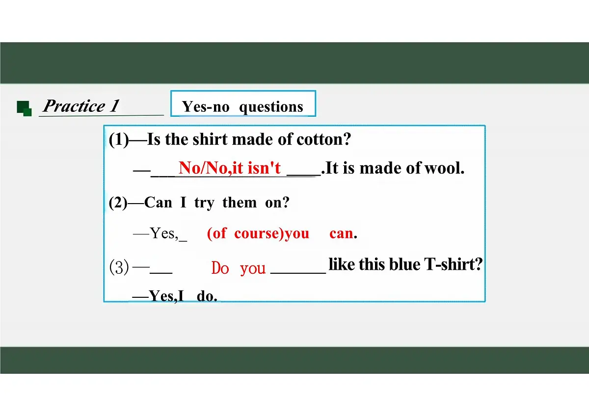 新译林版初中英语七年级上册 7A U6 My clothes,my style Grammar 课件第7页