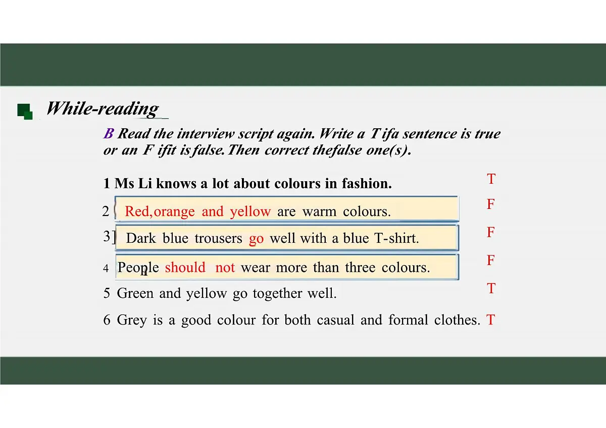 新译林版初中英语七年级上册 7A U6 My clothes,my style Reading1 课件第8页