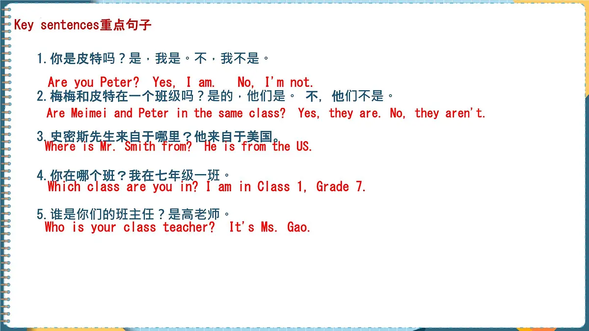 初中 英语 人教版(2024) 七年级上册Unit 1 You and ME 单元复习课件第6页