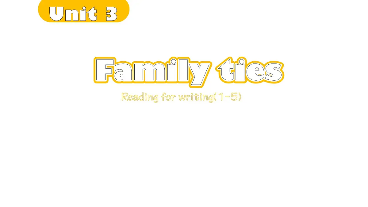 2025年外研版七年级英语上册Unit 3 Family ties Developing ideas(Reading for writing)(课件)第1页