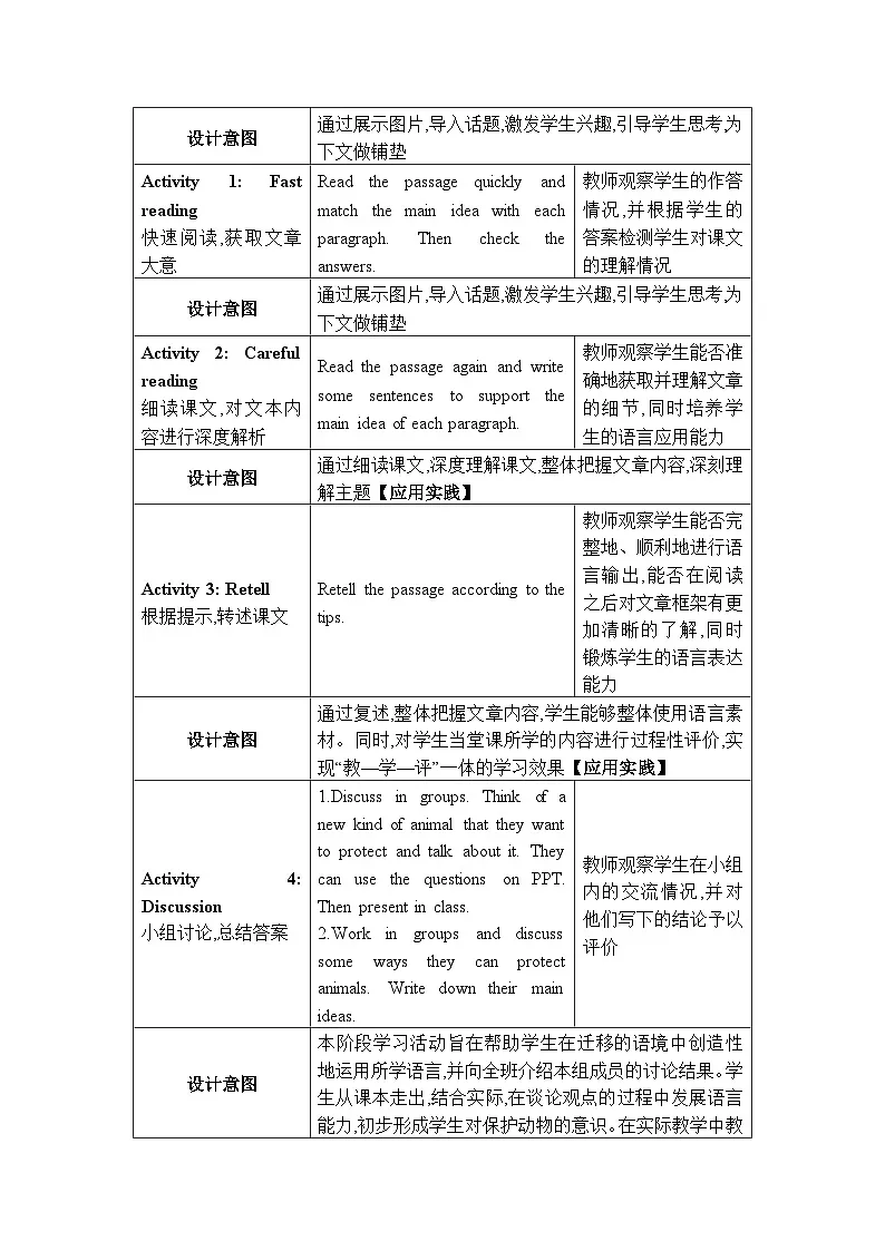 (新课标)冀教版(2024)七年级上册Unit 5 Animal friends Lesson 5 Save the tigers!教学设计第2页