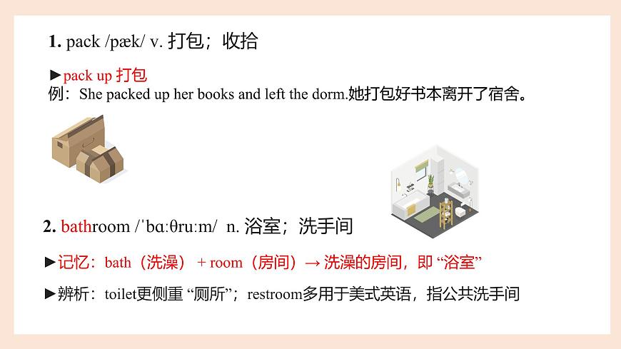 新人教版初中英語(yǔ)8上Unit2 Sweet Home SectionA單詞聽讀與解析課件第6頁(yè)