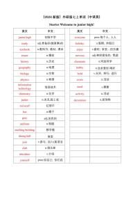 外研版（新版）英语2024七年级上册期末专项练习单词默写全册（中译英）
