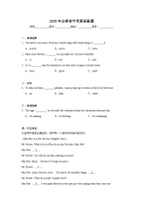 2025年吉林省中考英语真题（无答案）