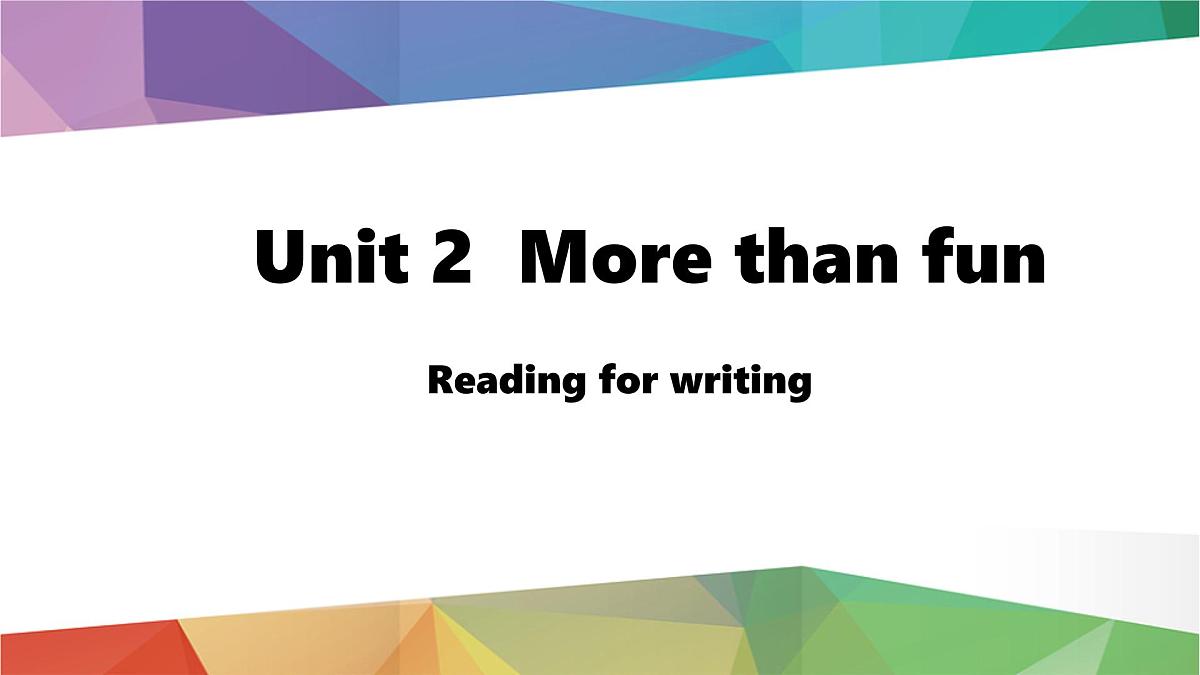 2025年秋外研七年级英语上册Unit 2 More than funLesson 4 Reading for writing(课件)第1页