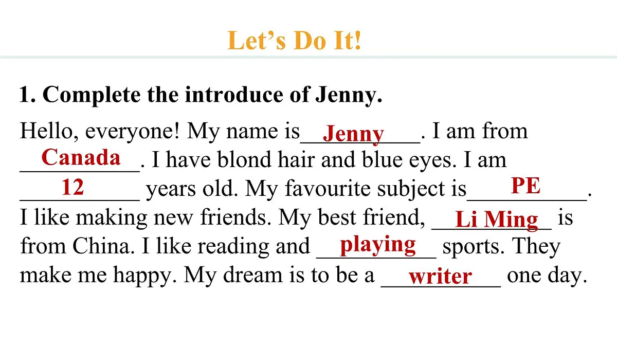 2025年冀教版七年级英语上册Unit 3 All about me 5. Lesson 5(课件)第5页