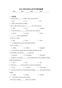 2025年四川省乐山市中考英语真题(附答案解析)