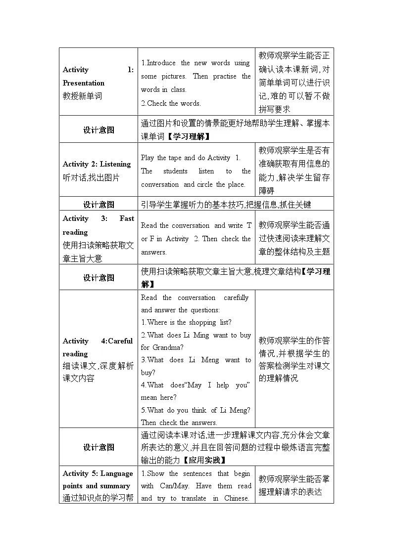 (新课标)冀教版(2024)七年级上册 Unit 6 Let’s go Lesson 3 Our shopping list教学设计第2页