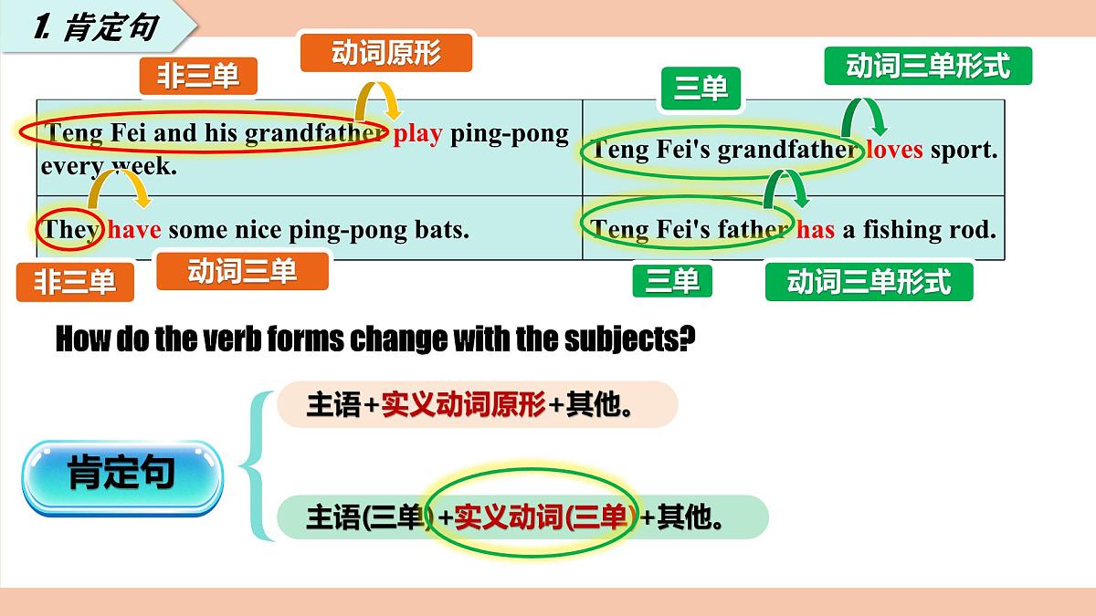 人教版(2024)初中英语七年级上册Unit 2 We're Family Grammar Focus课件第3页