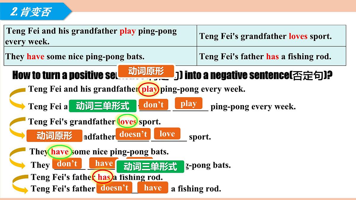 人教版(2024)初中英语七年级上册Unit 2 We're Family Grammar Focus课件第5页